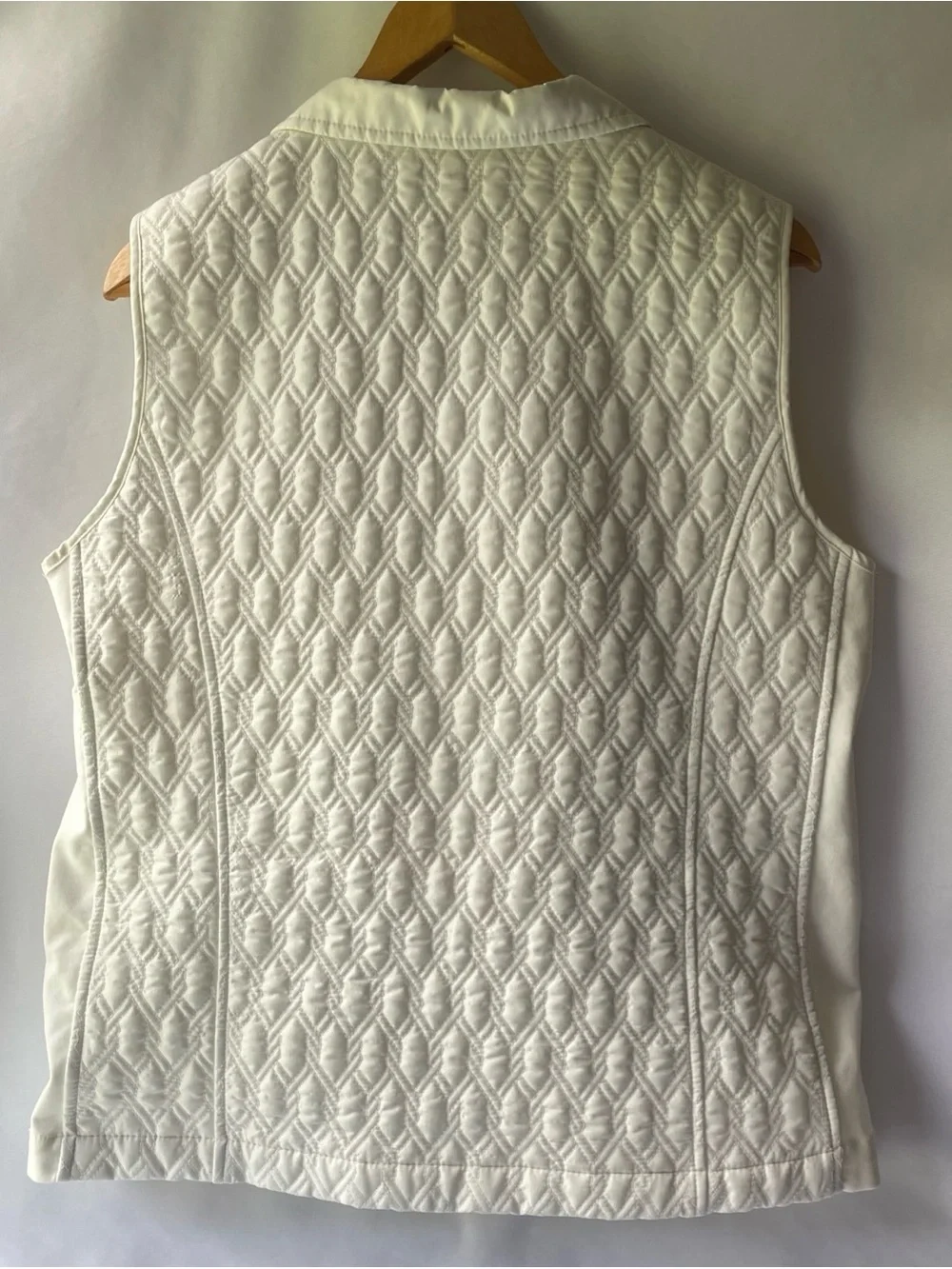 Allison Daley Cream Quilted Zip-Front Women’s Vest